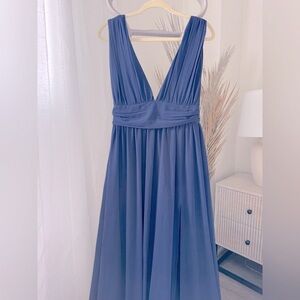 Navy Lulus Floor Length Dress: Size L